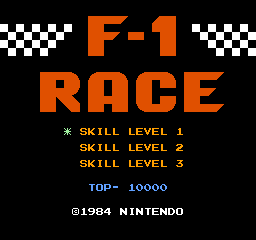 F-1 Race (Japan) Title Screen